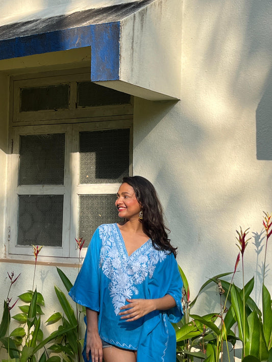 Beachy blue Kaftan top!