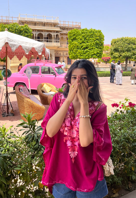 Fuchsia pink kaftan top!
