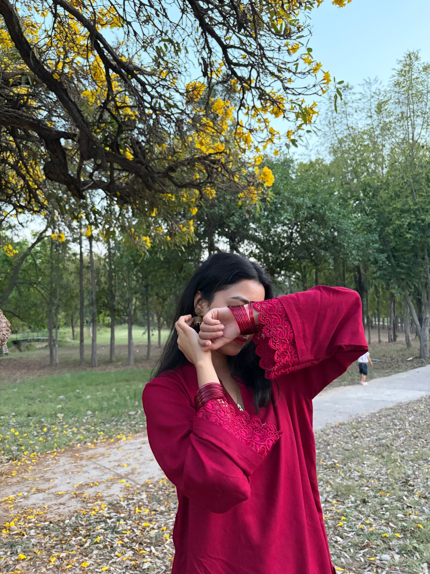 Maroon Kurta set