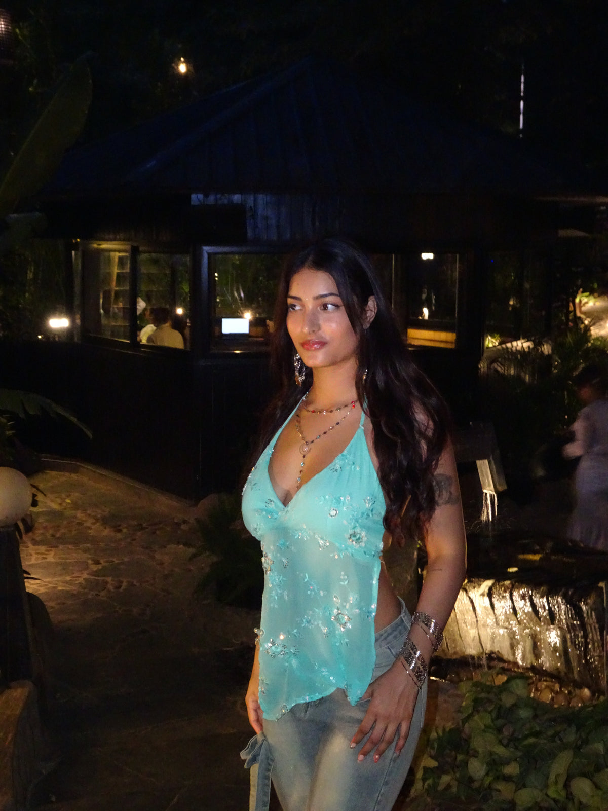 Mermaid Blue Y2k Top