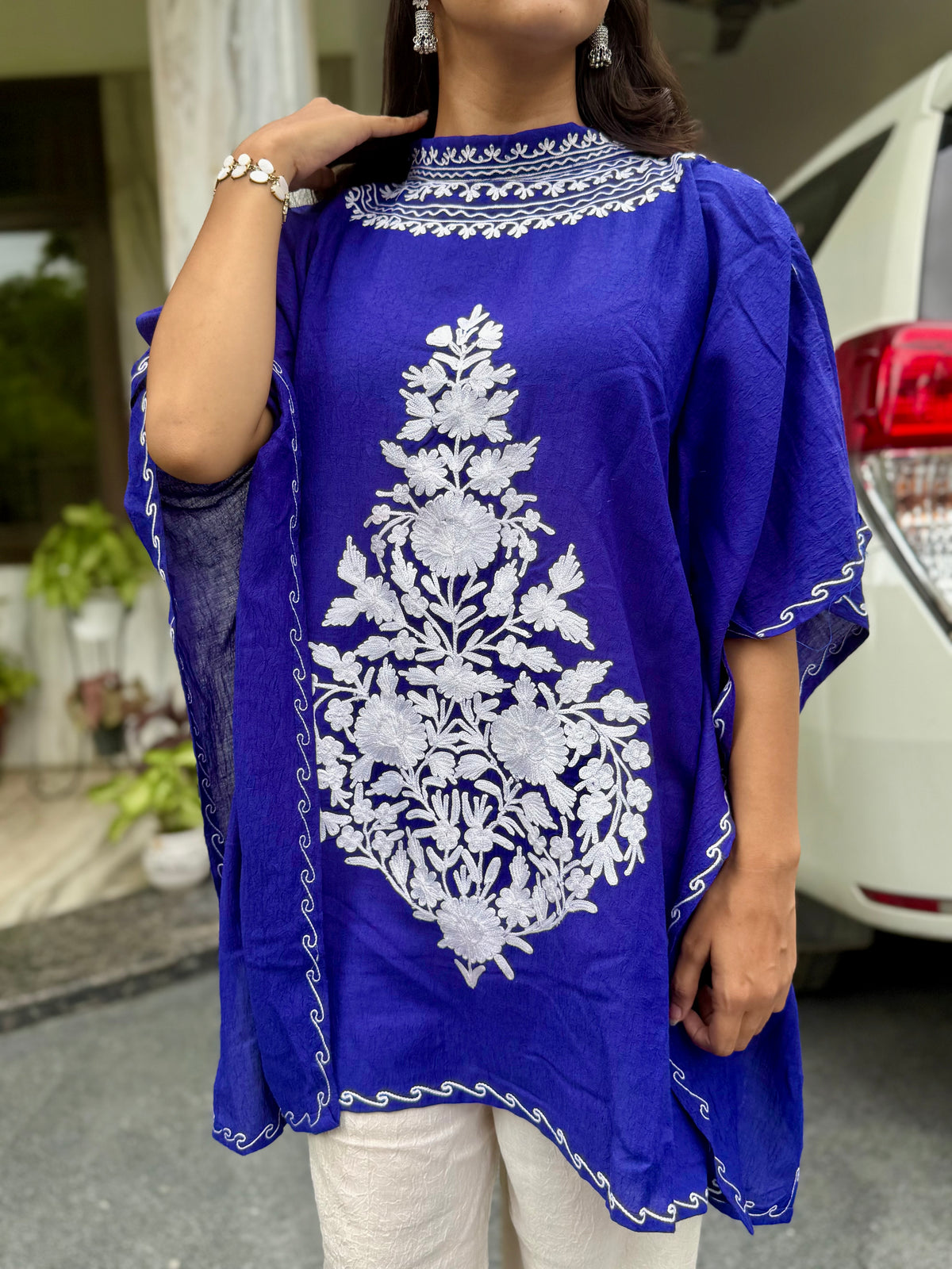 Indigo Blue & White Kaftan Set