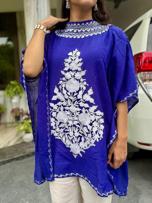 Indigo Blue & White Kaftan Set