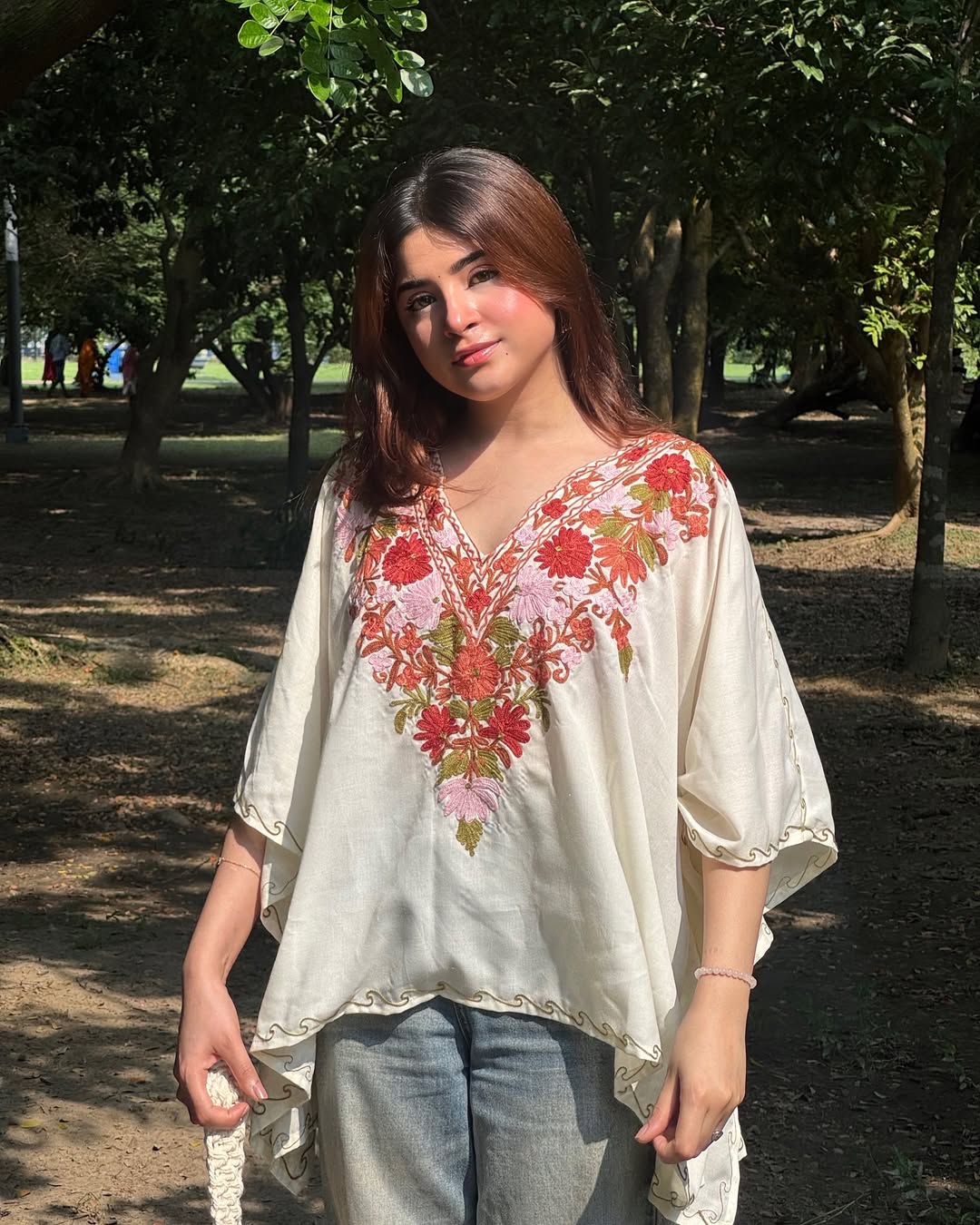 Ivory multi short Kaftan top!