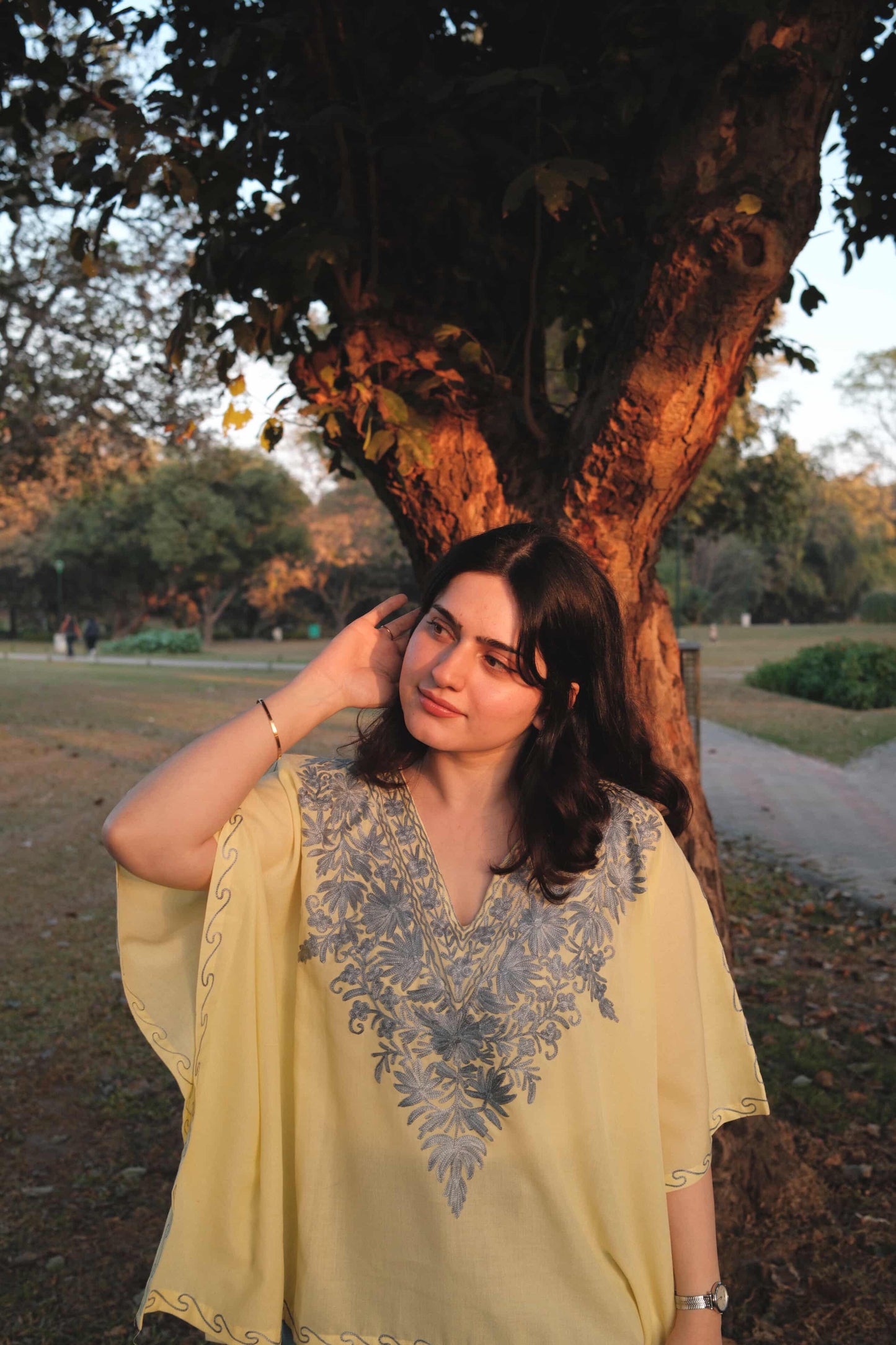 Yellow-blue kaftan top!