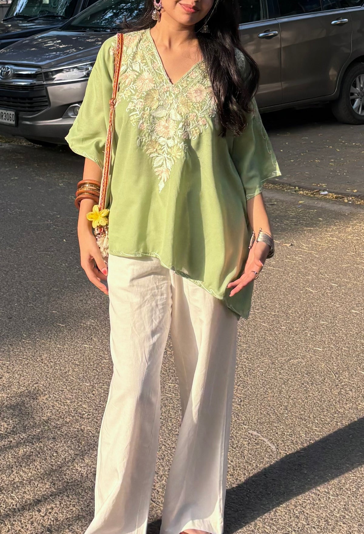 Pistachio Green Kaftan Top