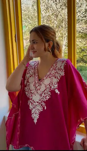 Pink-white Kaftan Top