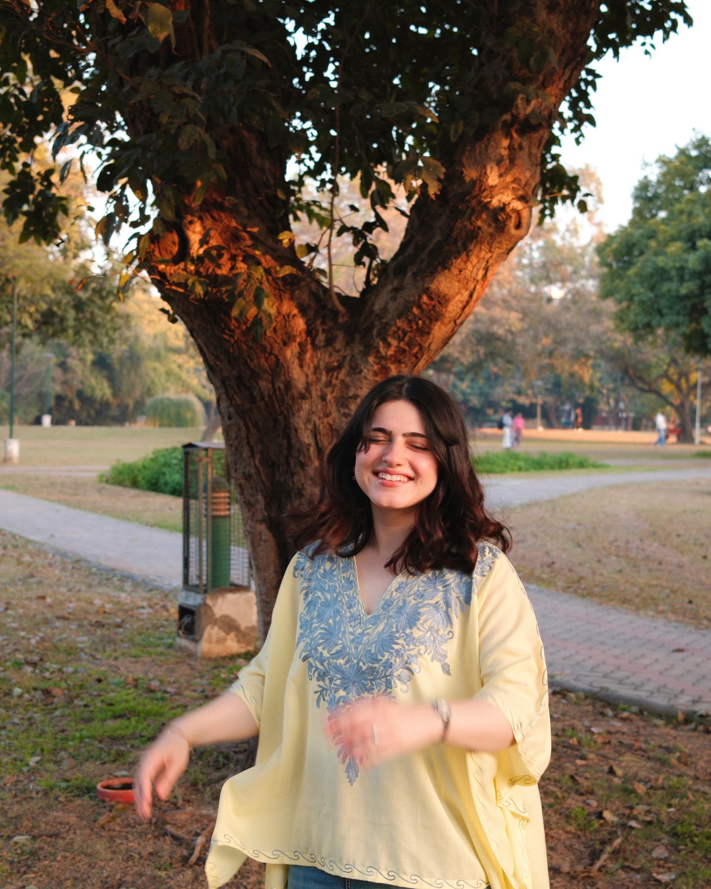 Yellow-blue kaftan top!