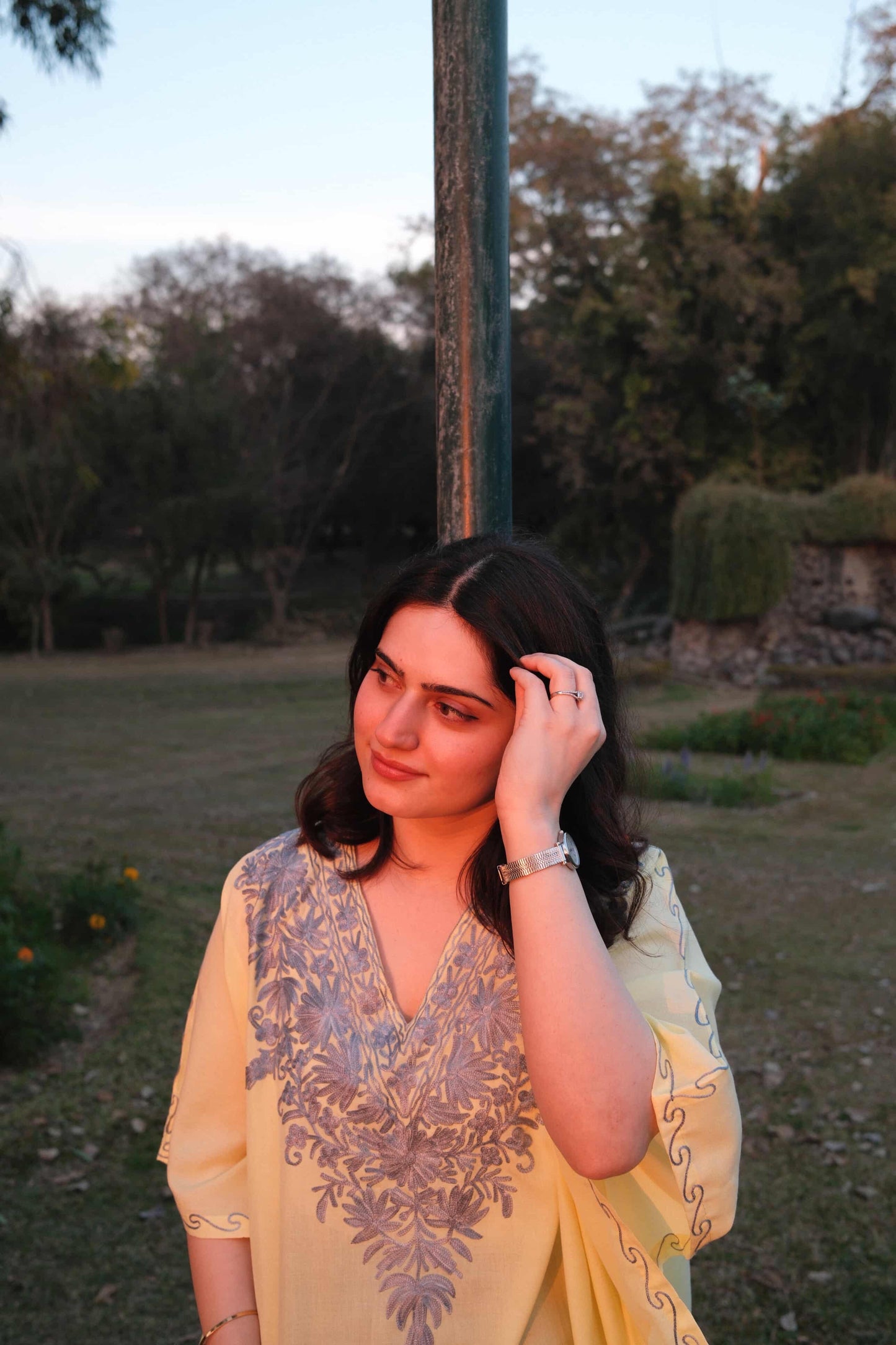Yellow-blue kaftan top!