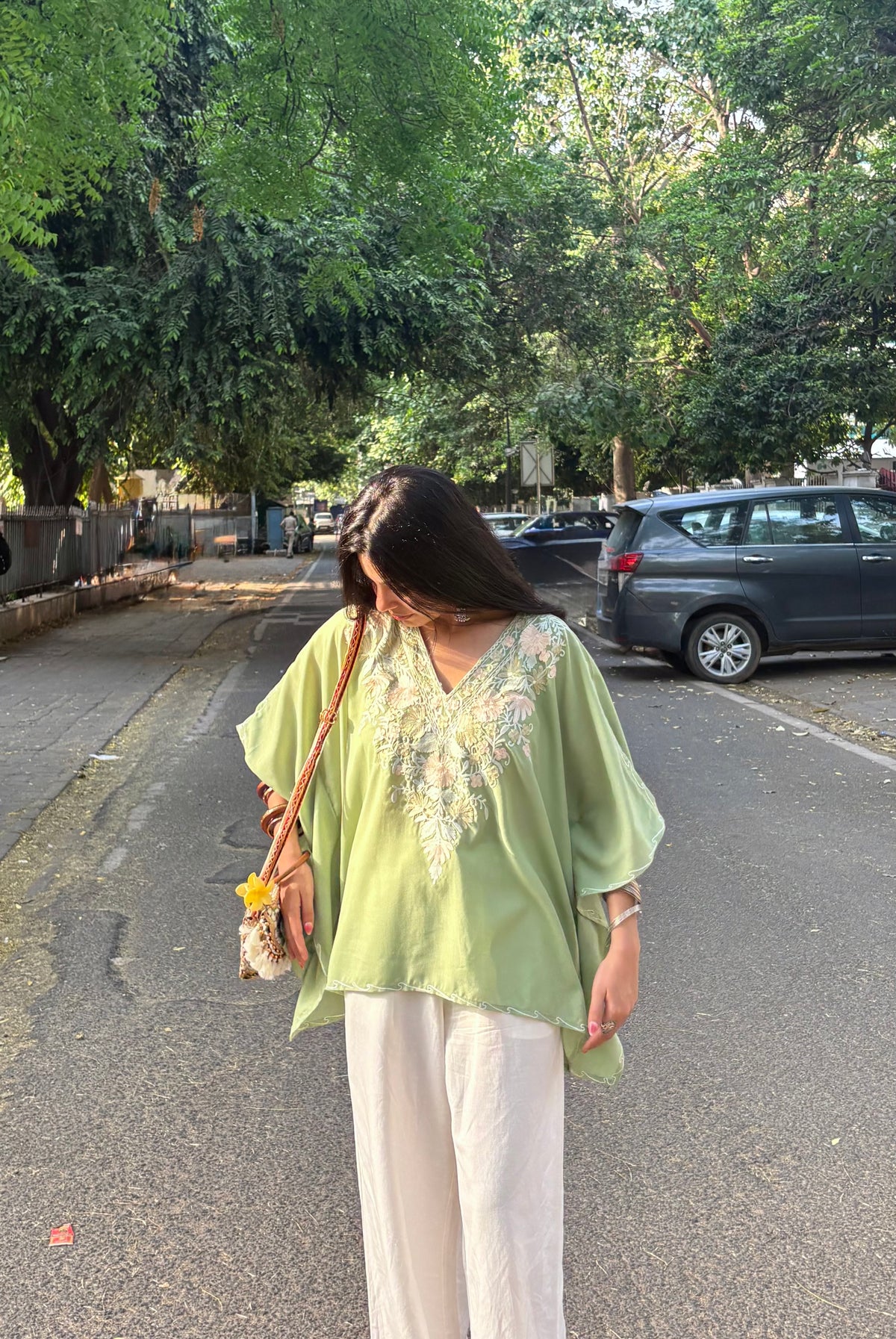 Pistachio Green Kaftan Top
