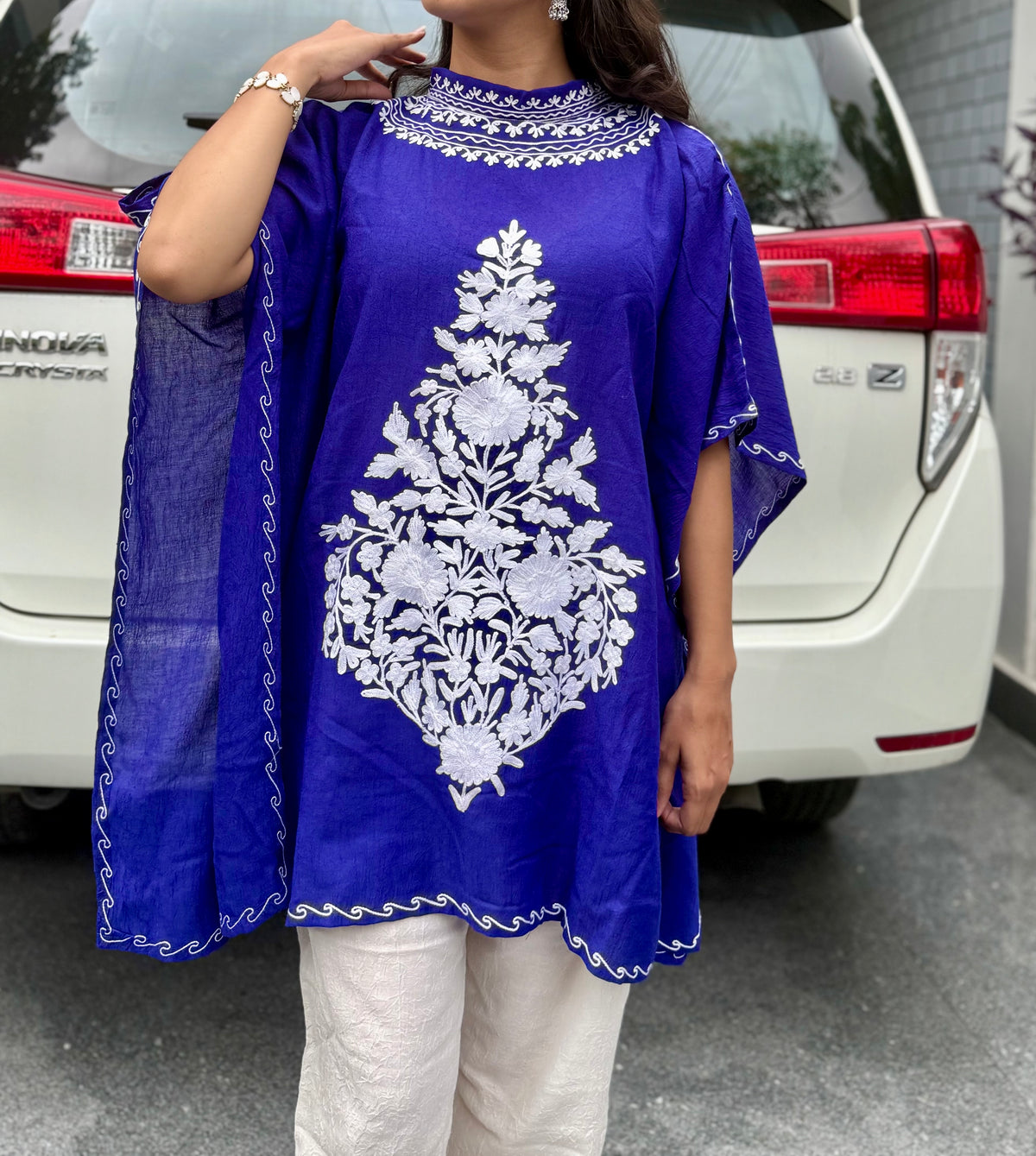 Indigo Blue & White Kaftan Set