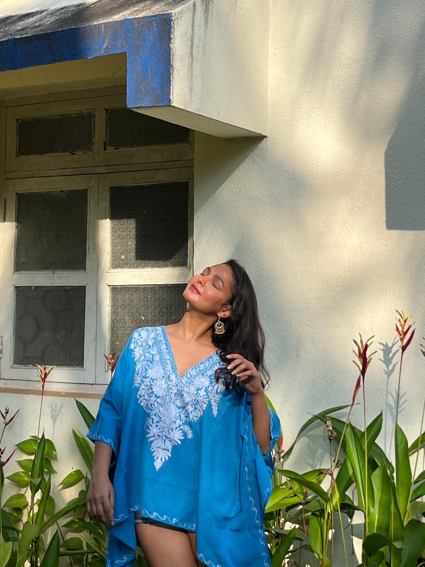 Beachy blue Kaftan top!