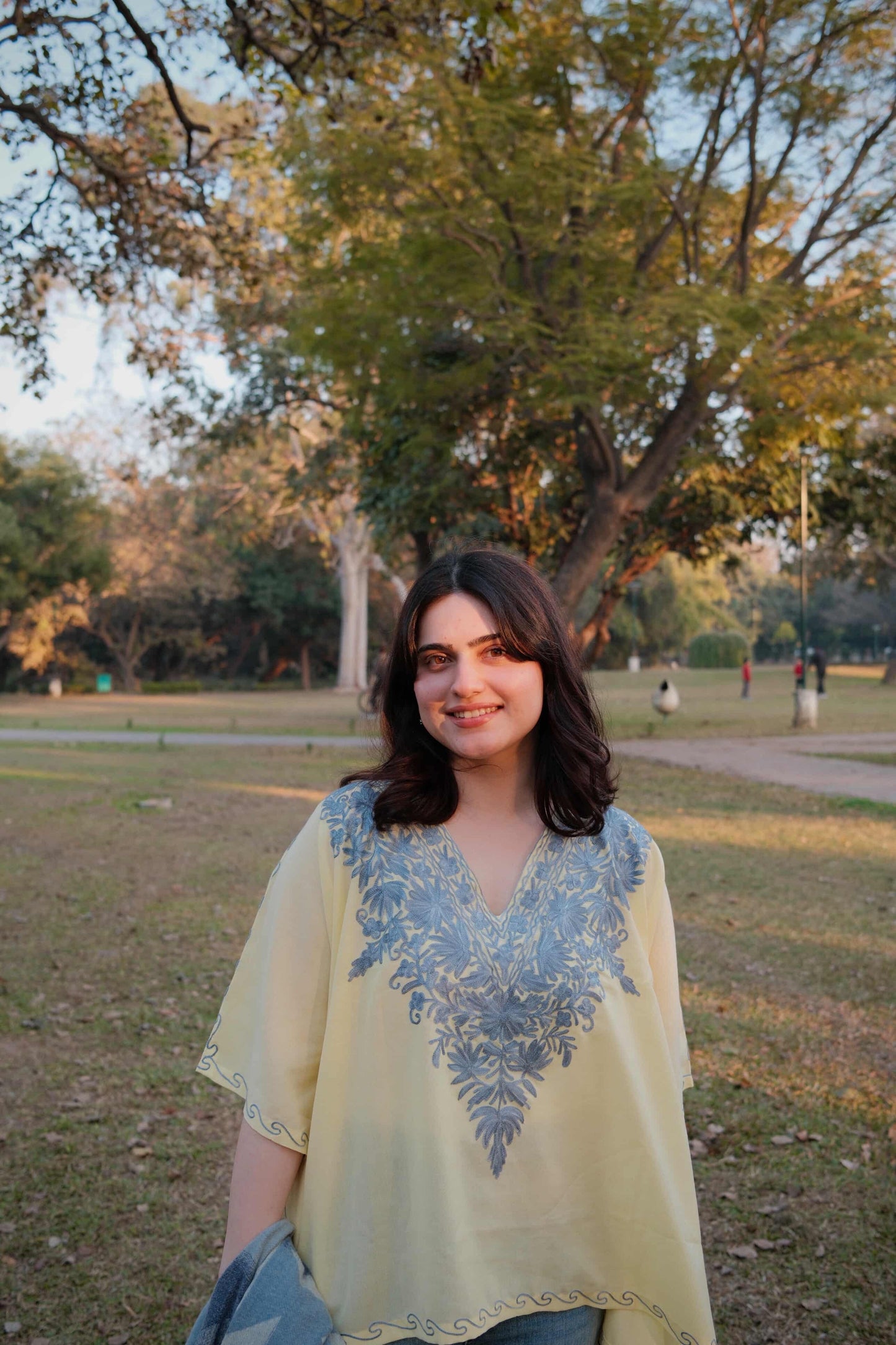 Yellow-blue kaftan top!