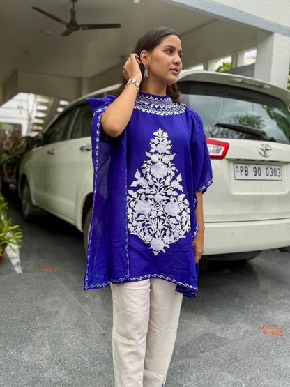 Indigo Blue & White Kaftan Set