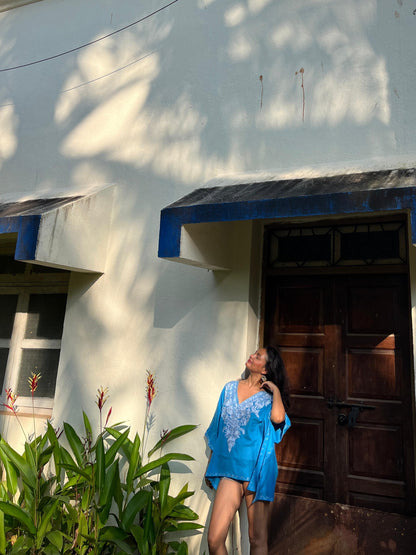 Beachy blue Kaftan top!