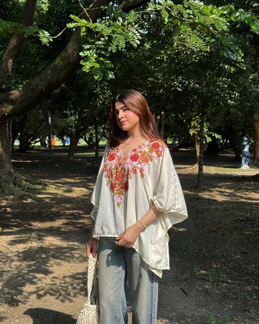 Ivory multi short Kaftan top!