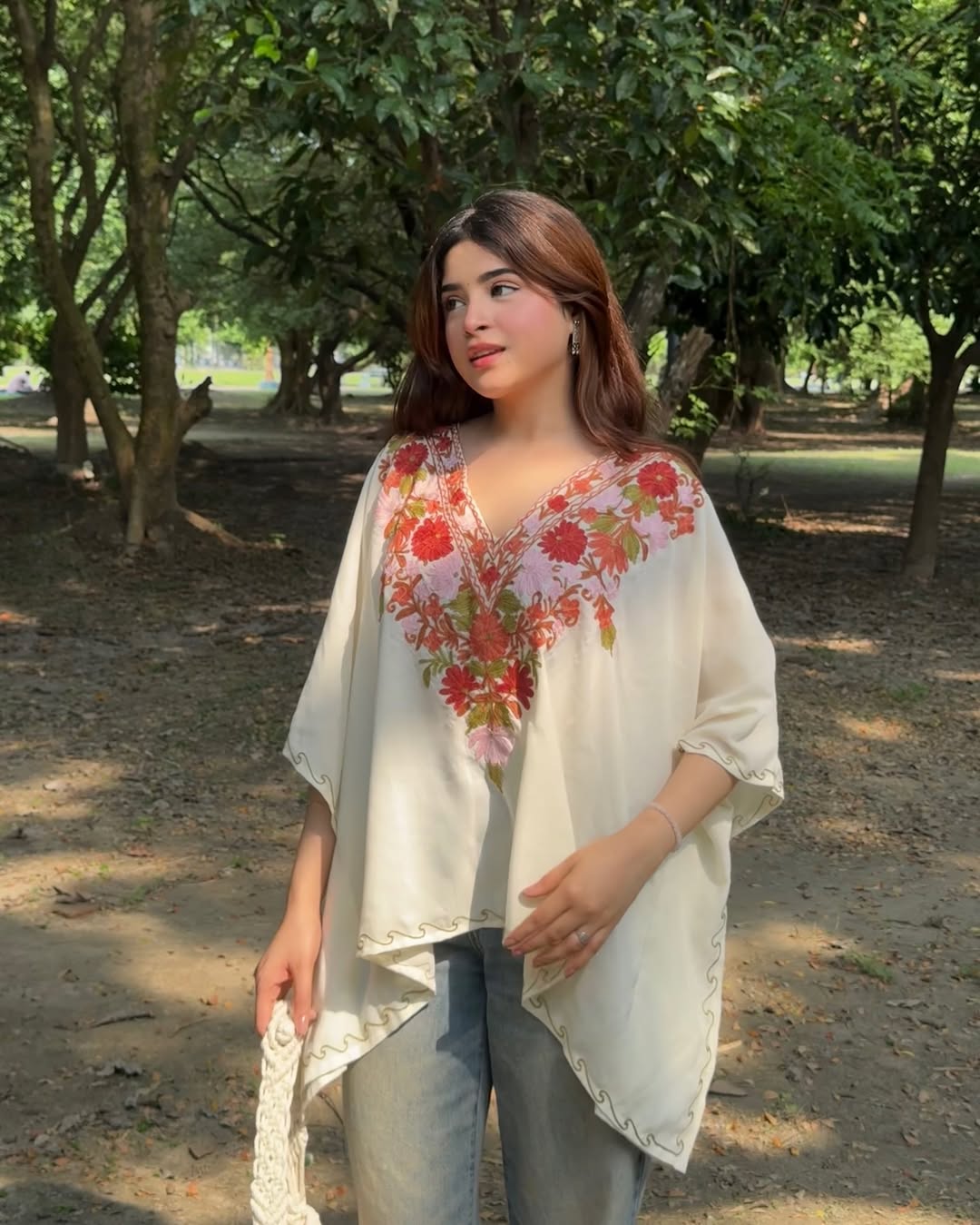 Ivory multi short Kaftan top!