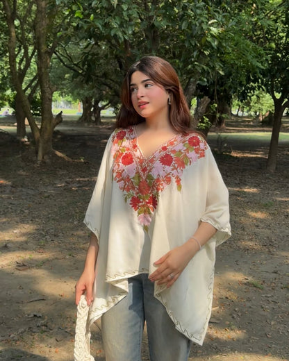 Ivory multi short Kaftan top!