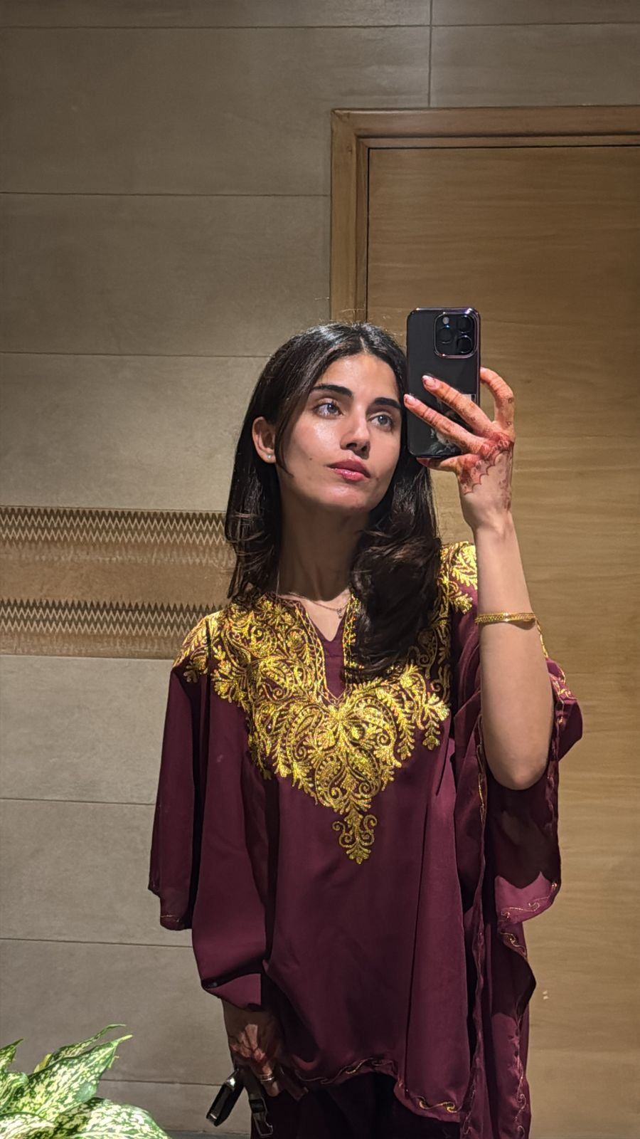Purple Wine Tilla Embroidered kaftan set!