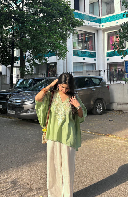 Pistachio Green Kaftan Top