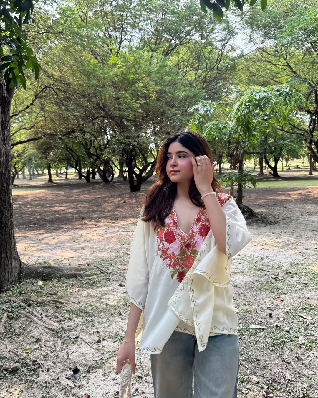 Ivory multi short Kaftan top!