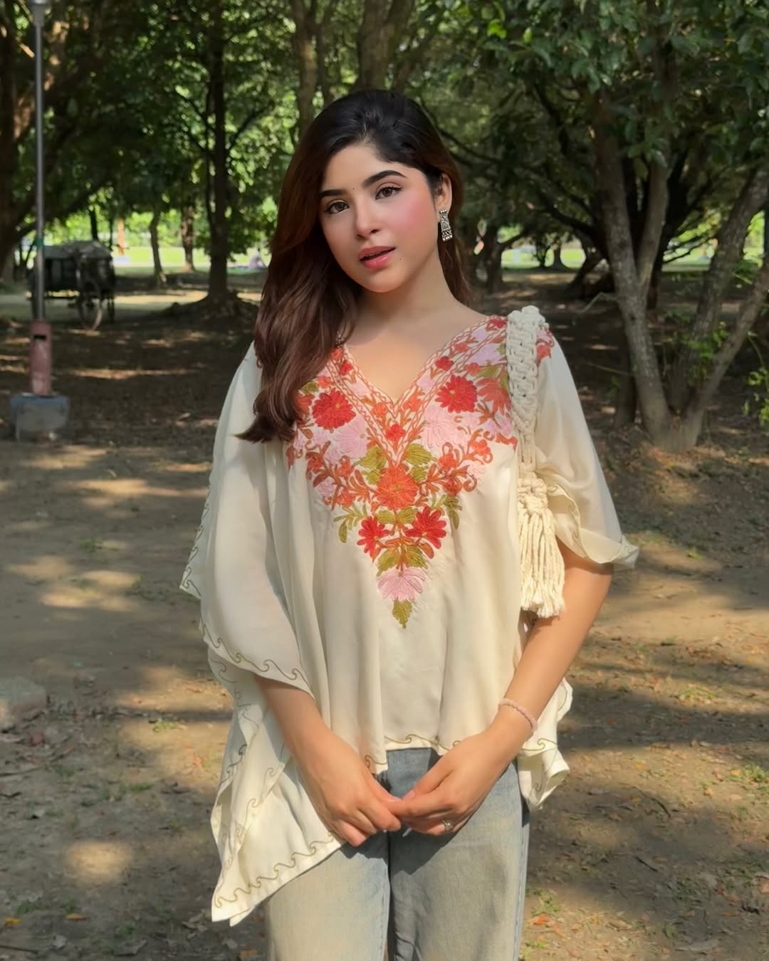 Ivory multi short Kaftan top!