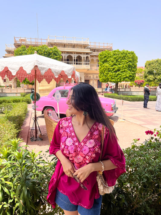 Fuchsia pink kaftan top!