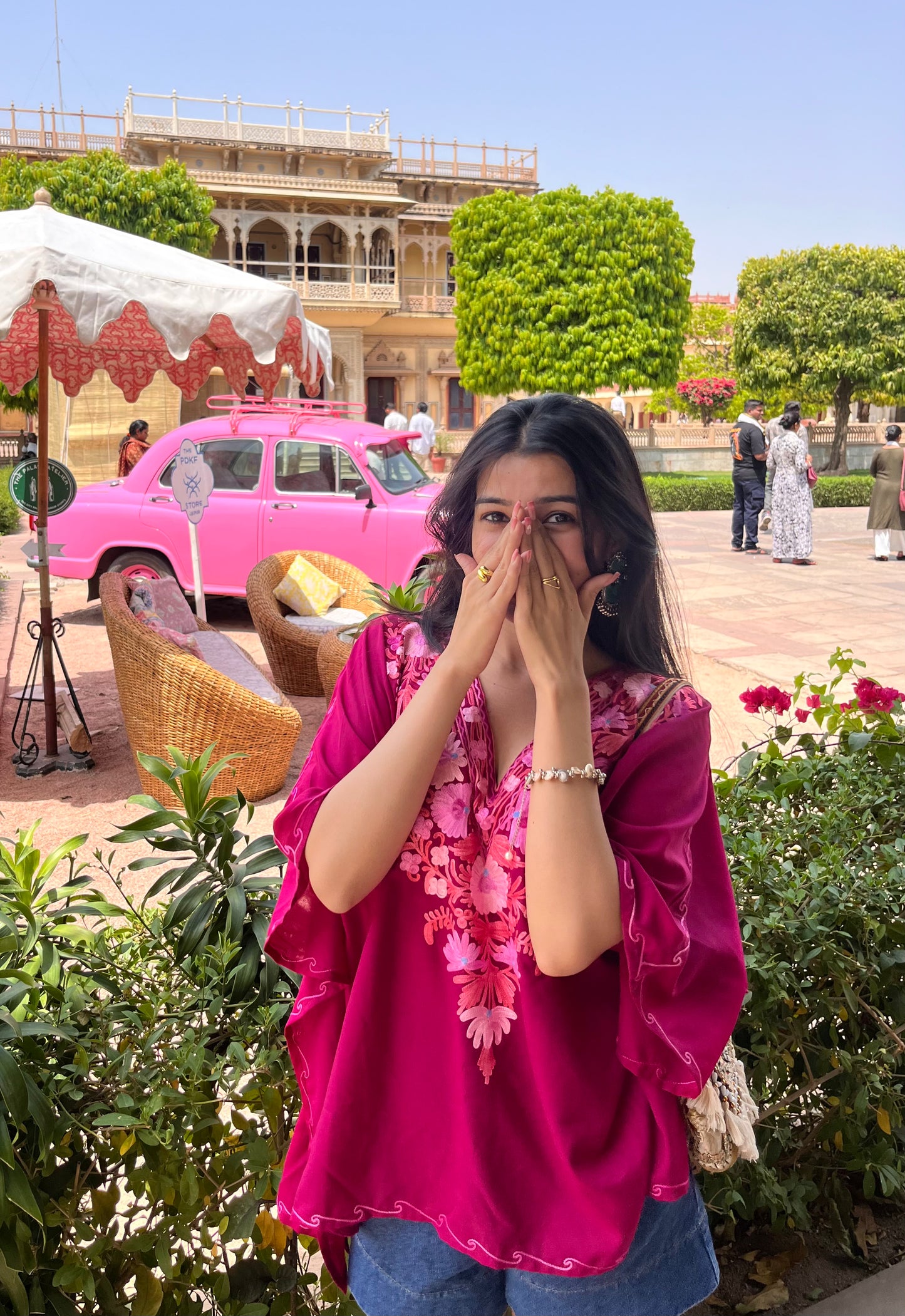 Fuchsia pink kaftan top!