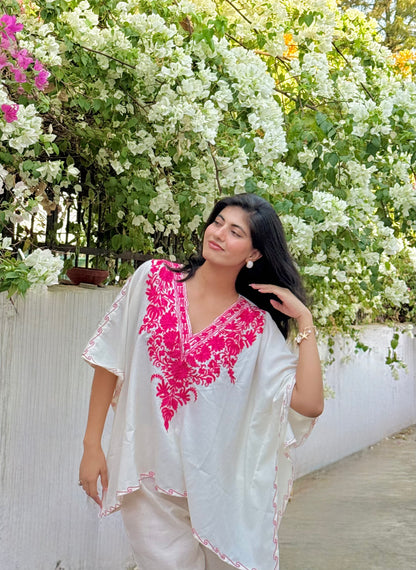Ivory-pink Kaftan top!