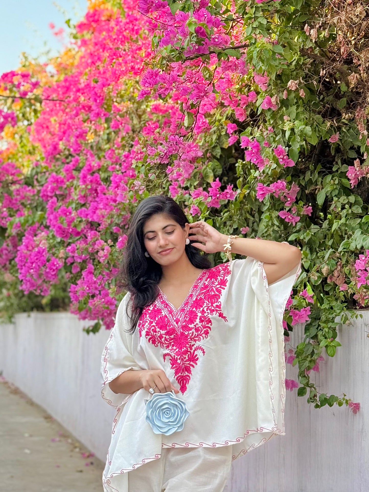 Ivory-pink Kaftan top!