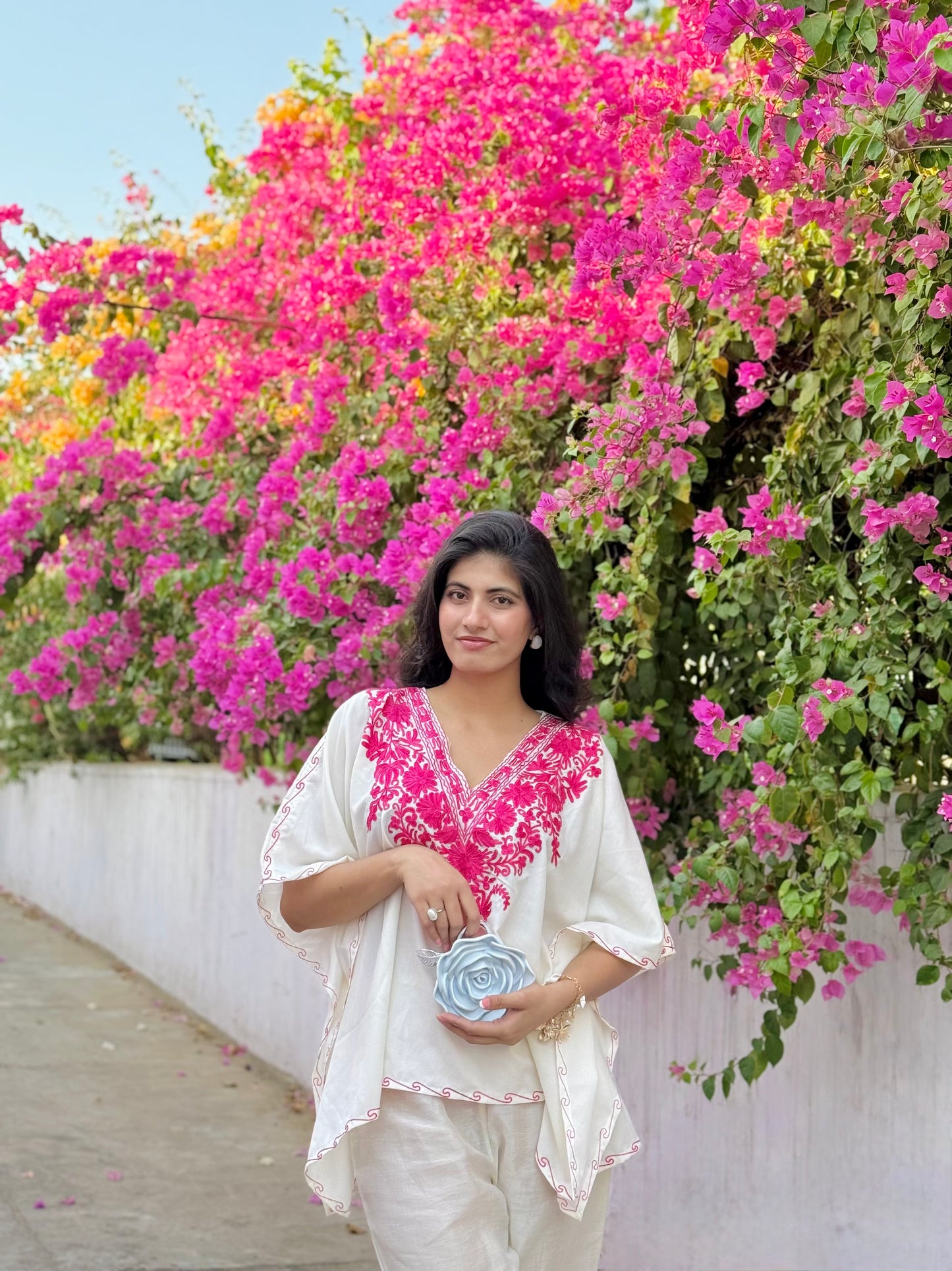 Ivory-pink Kaftan top!