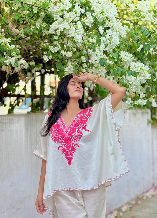Ivory-pink Kaftan top!