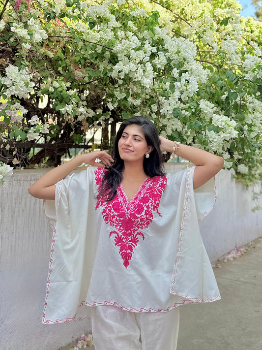Ivory-pink Kaftan top!