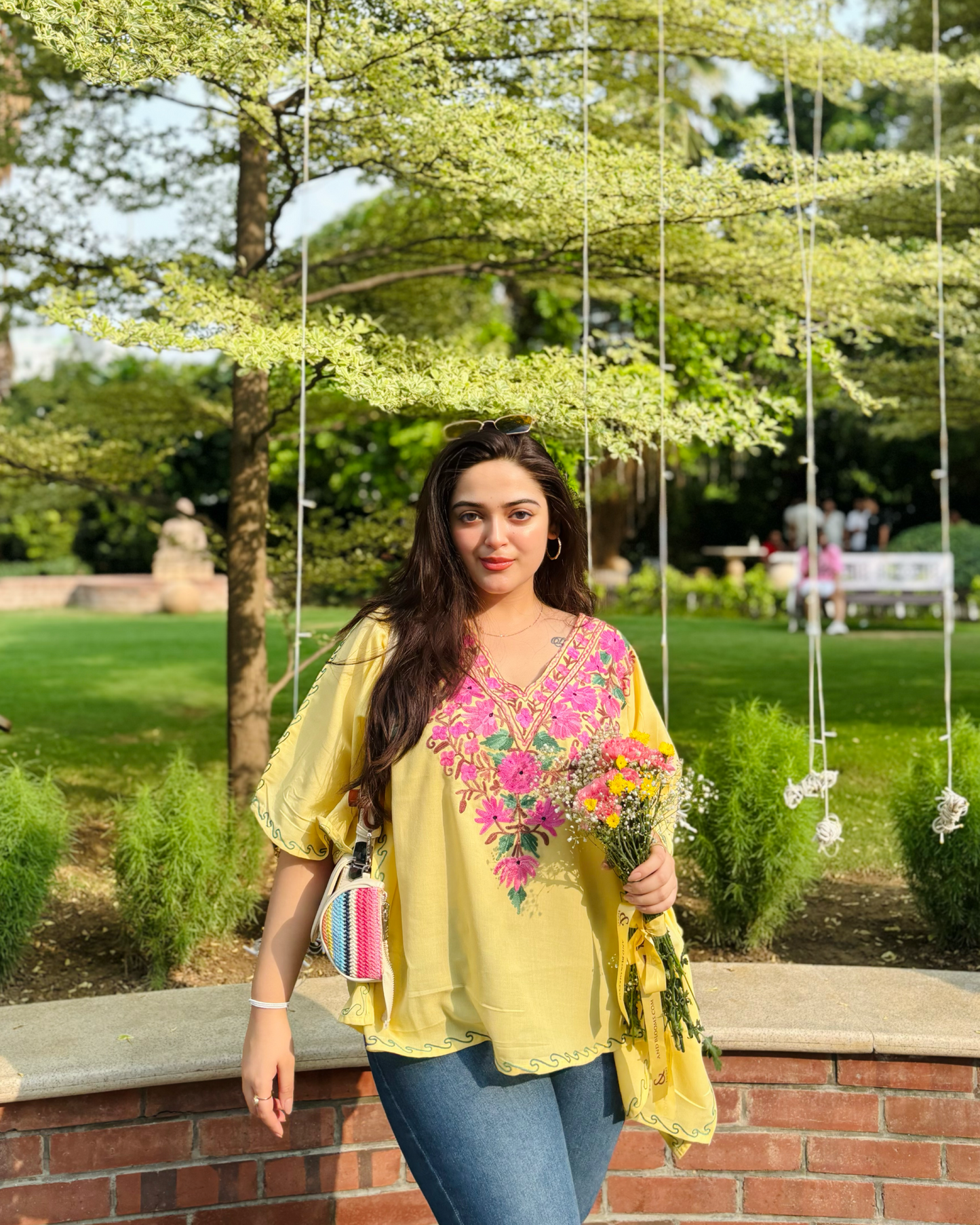 Yellow multi Kaftan Top