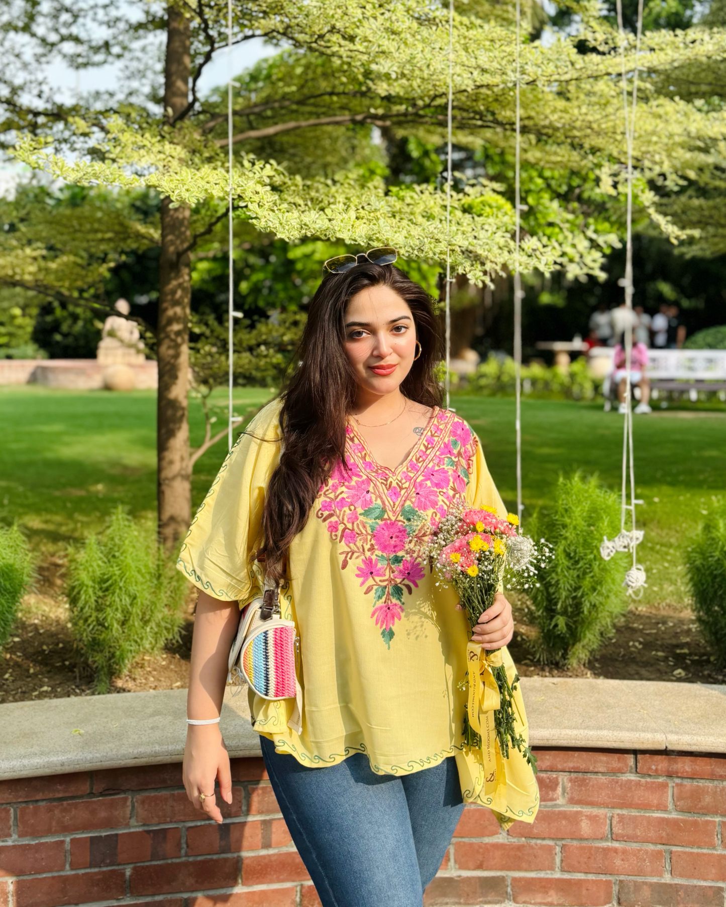 Yellow multi Kaftan Top